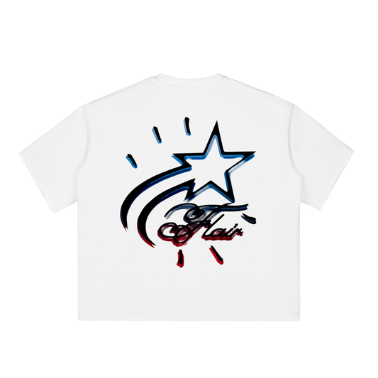 *Flair Boy Boxy Half-Sleeve Raw-Edge T-Shirt