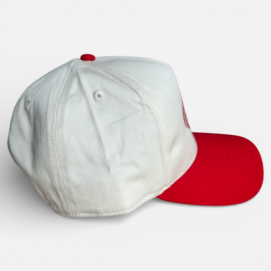 Hat - SnapBack Cream/Red Flair Logo