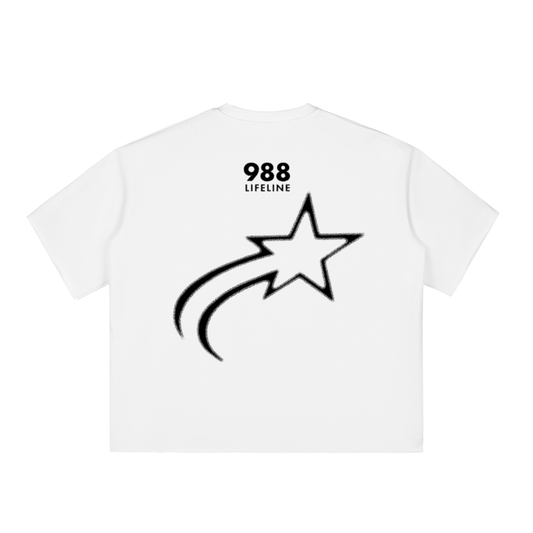 T-Shirt Love Hand Sign Boxy Half-Sleeve (Raw-Edge)