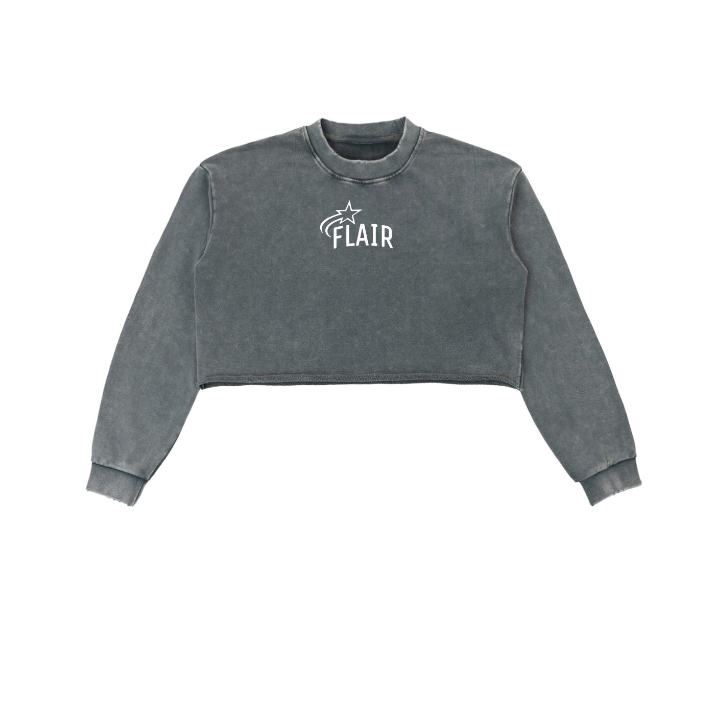 Women's Snow Washed Raw Edge Cropped Sweatshirt (Multiple Colors Available)