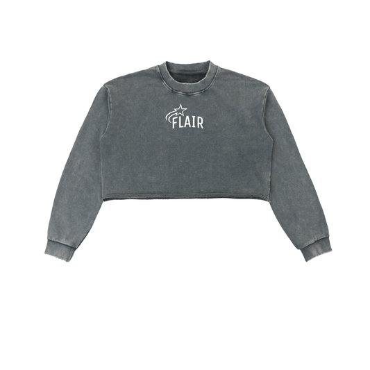 Women's Snow Washed Raw Edge Cropped Sweatshirt (Multiple Colors Available)