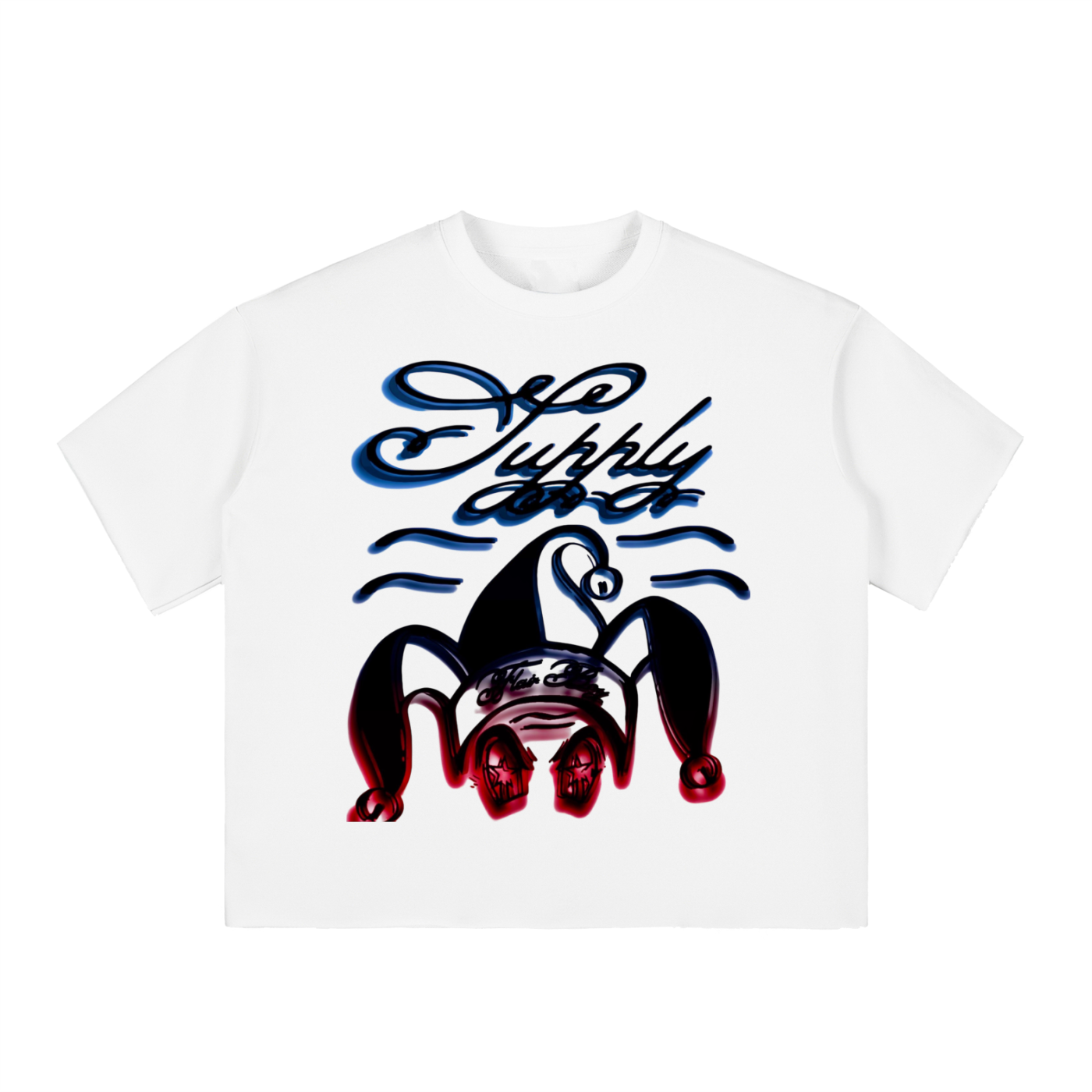 *Flair Boy Boxy Half-Sleeve Raw-Edge T-Shirt