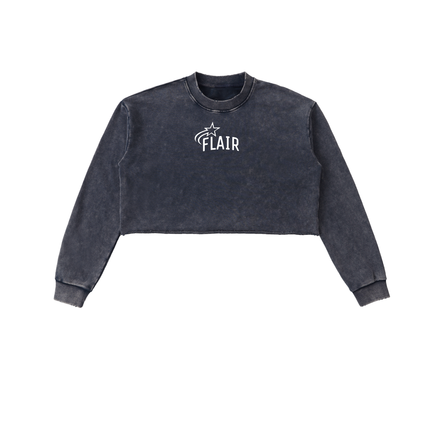 Women's Snow Washed Raw Edge Cropped Sweatshirt (Multiple Colors Available)