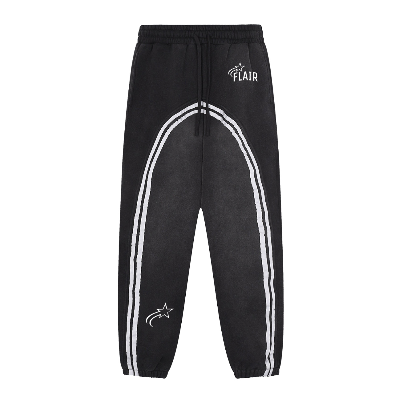 Flair Sun Fade Contrast Tape Fleece Jogged Sweatpants